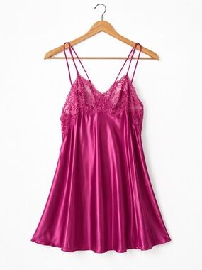 Victoria Secret Lace Slip Dress  Large in Fuchsia